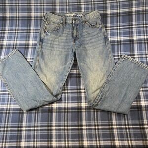 Wrangler Retro Slim Straight Jeans Mens 32x33 Medium Wash Denim Western Cowboy